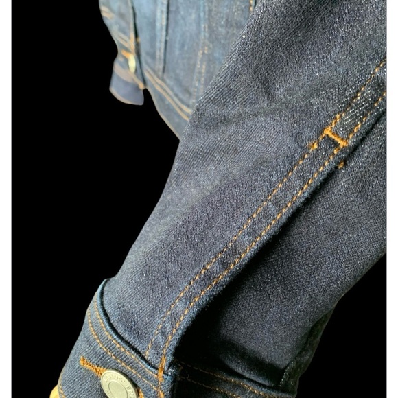 LANDSEND Classic Blue Denim Jean Jacket with Matte Silver Buttons - Picture 5 of 6